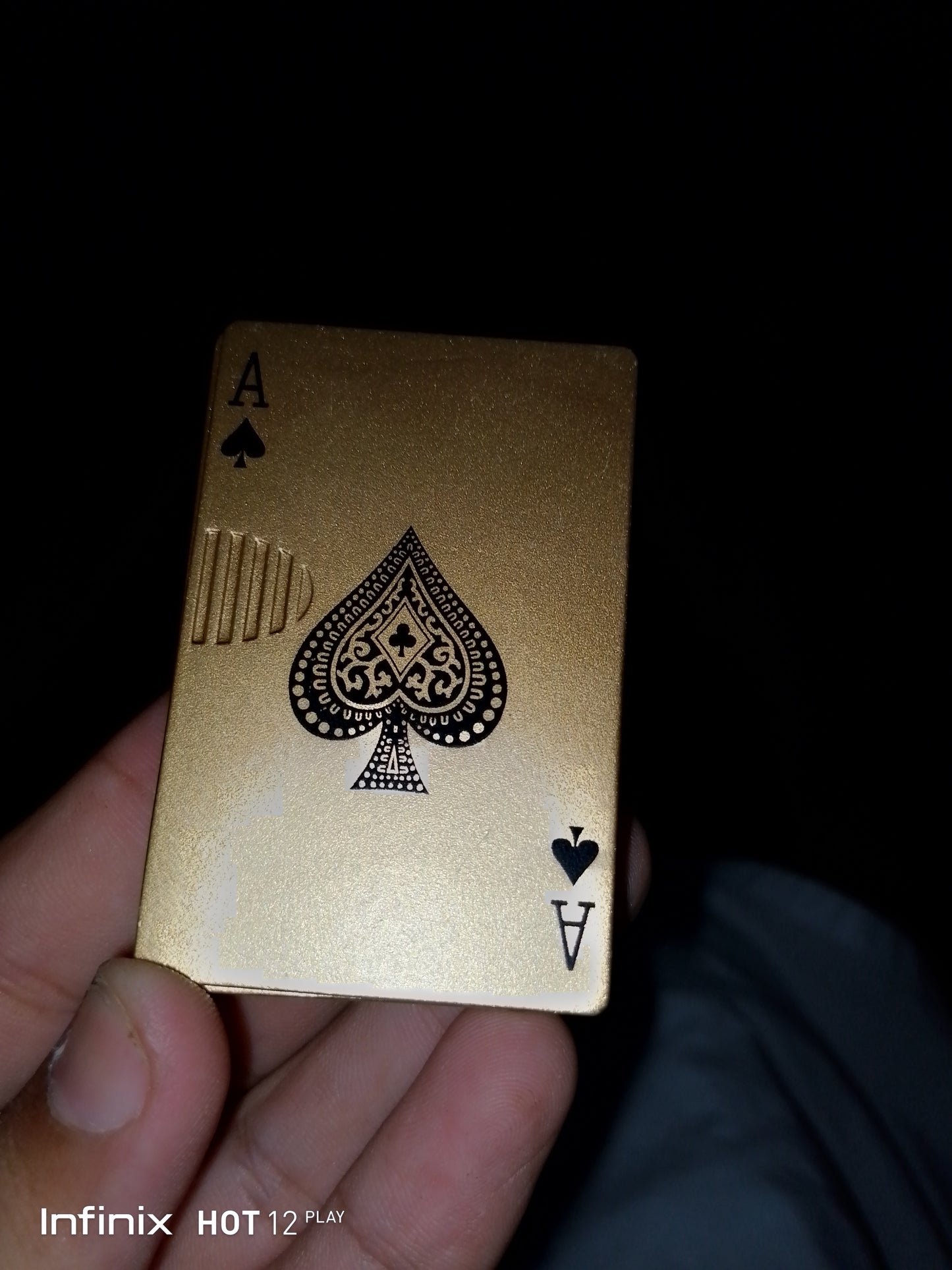 Poker Card Lighter – Gold Royal Flush Design