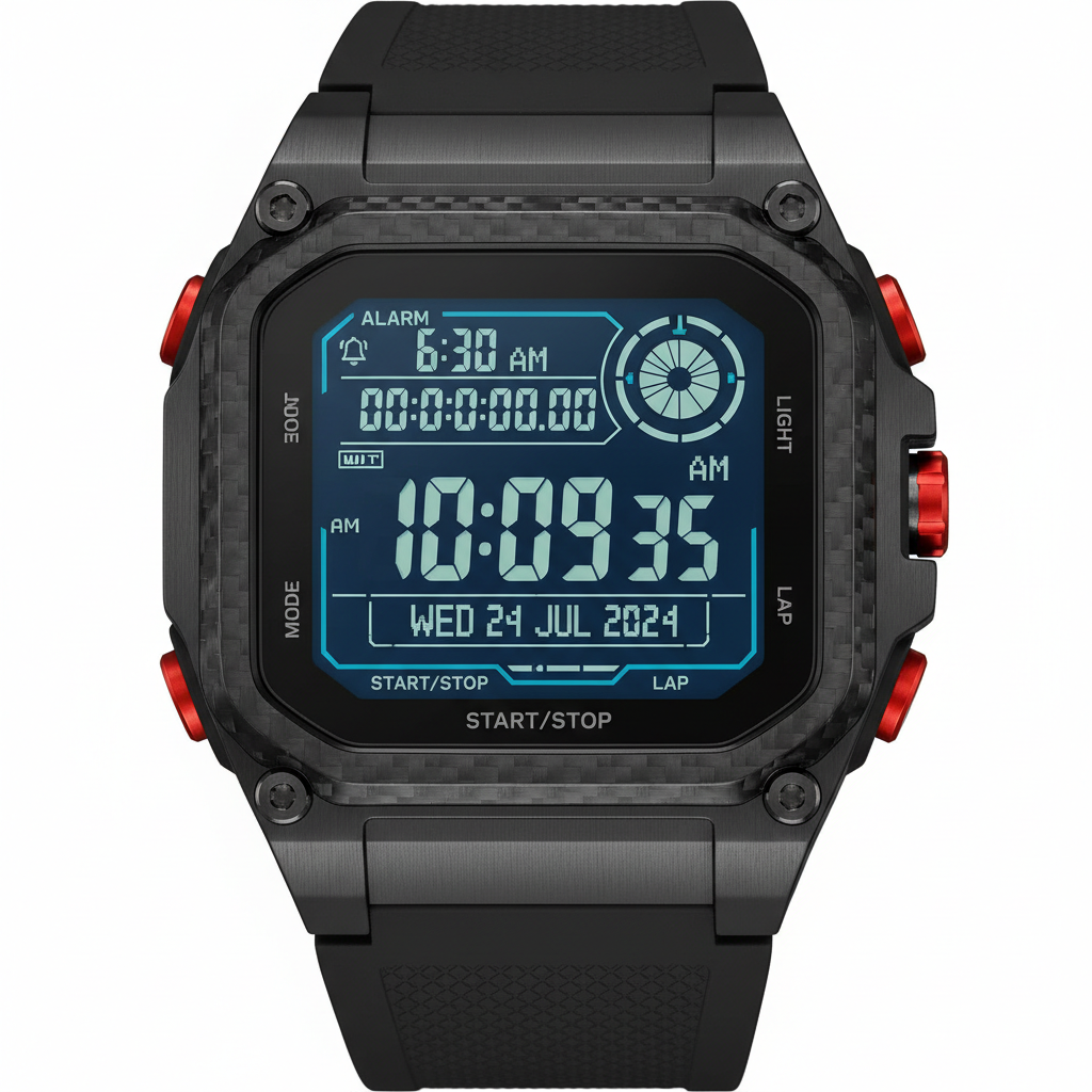 Digital Watch Display Close-up