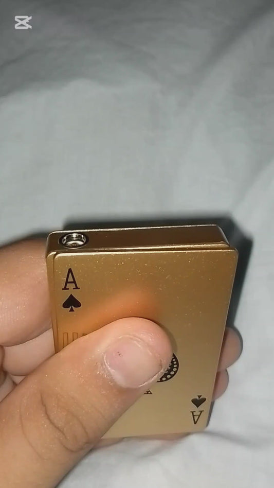 Poker Card Lighter – Gold Royal Flush Design